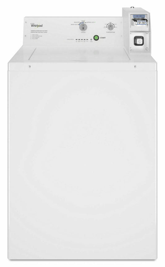WHIRLPOOL Commercial Top-Load Washer, Coin Equipped White - CAE2745FQ-KT