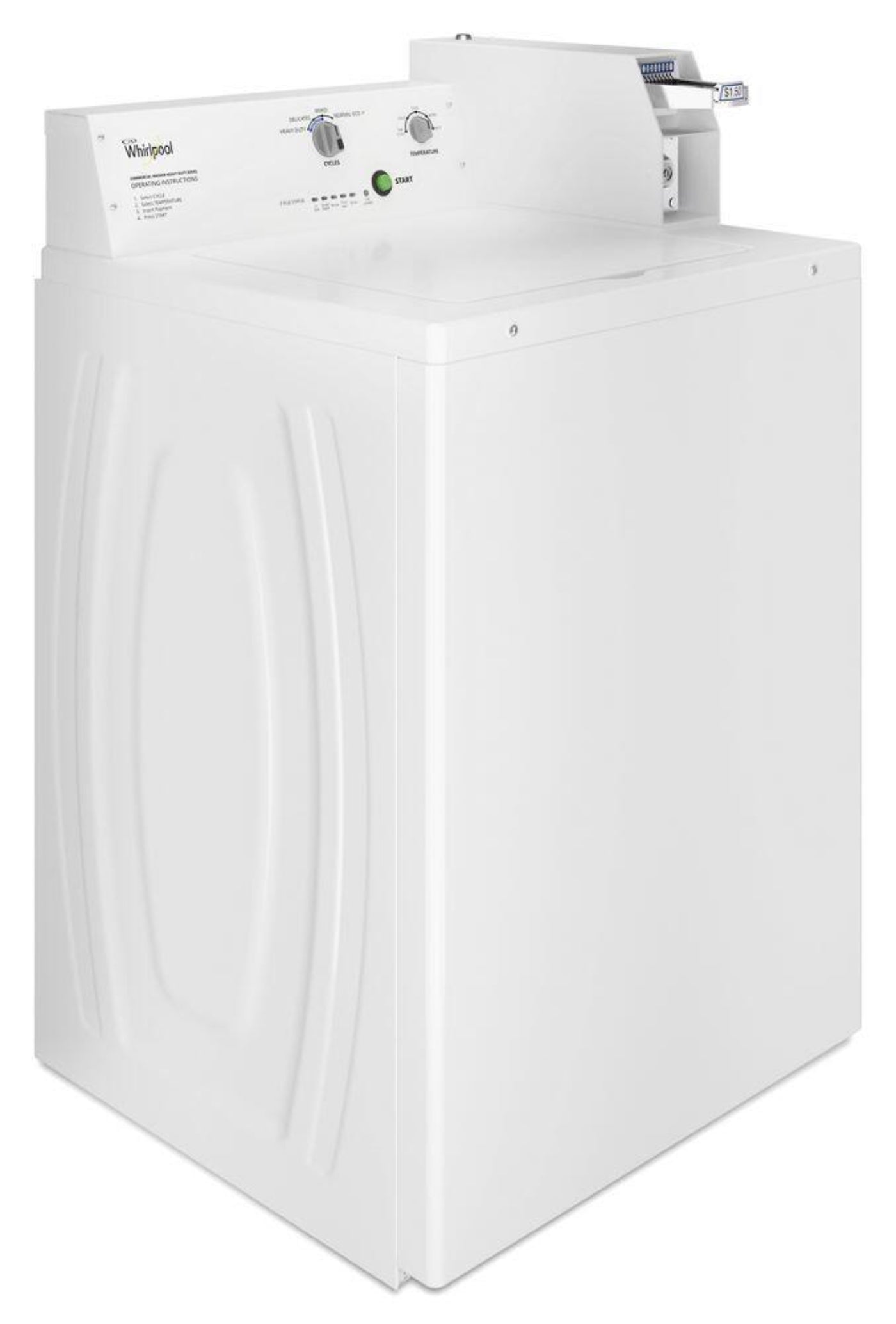 WHIRLPOOL Commercial Top-Load Washer, Coin Equipped White - CAE2745FQ-KT