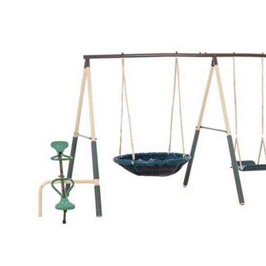 XDP Recreation Deerfield Playground Swing Set, Super Disc, Slide, Glider & Swing - 102128