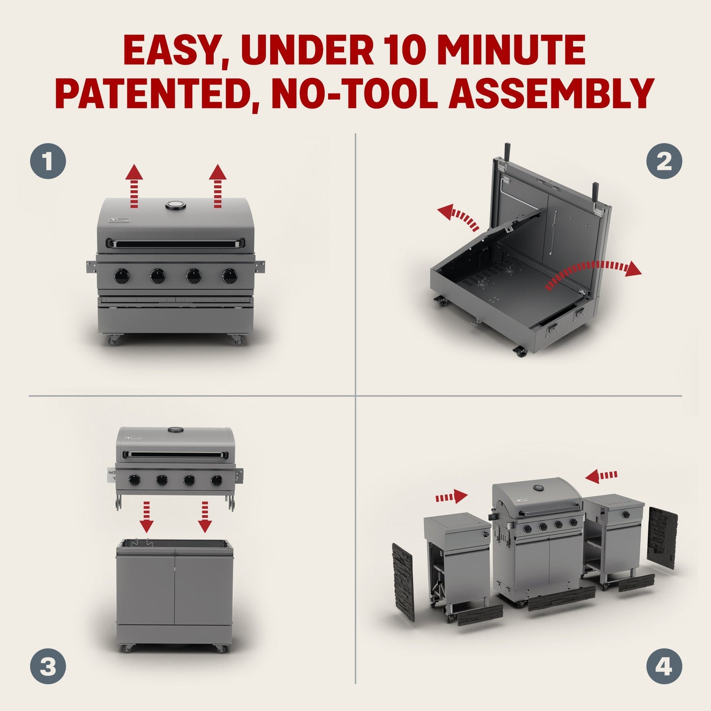 TYTUS Fresno 5-Burner LP/NG Convertible Grill in Stainless Steel + Ash Stone - TDT-021-0704