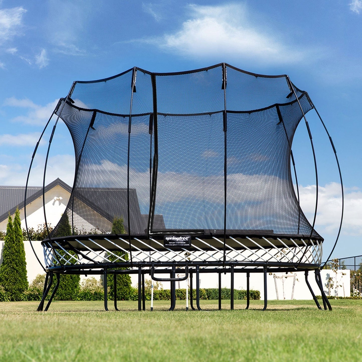 Springfree Outdoor 8 x 13 Ft Trampoline, Enclosure, Hoop Game, and Step Ladder - 215870