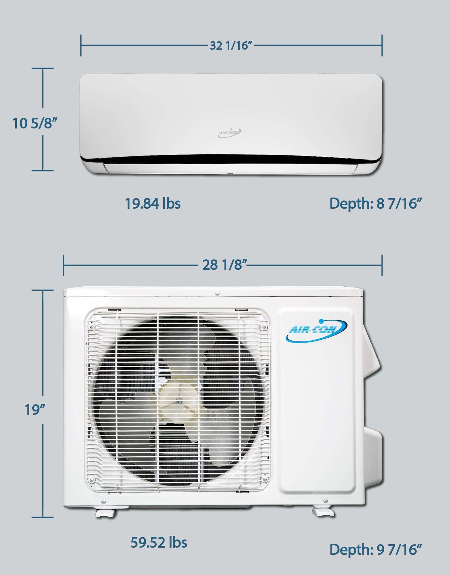 Air-Con Titanium 12000 BTU Ductless Mini Split Air Conditioner Heat Pump System 18 SEER 110-120V - ATUCI/EM4H1S12