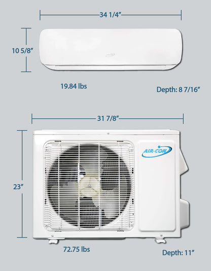 Air-Con Blizzard 9000 BTU 28 SEER Mini Split Air Conditioner 15ft Lineset & Wiring - ABZCI/EM4H4S09