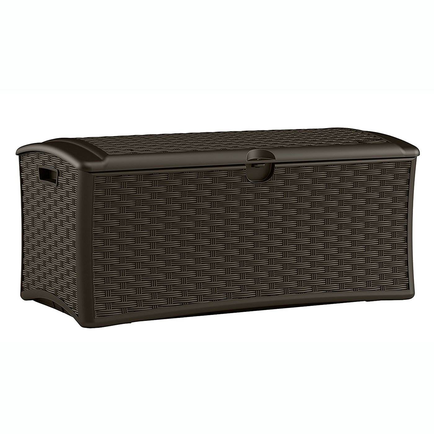 Suncast 72 Gallon Resin Wicker Outdoor Patio Storage Deck Box, Brown (6 Pack) - 126415