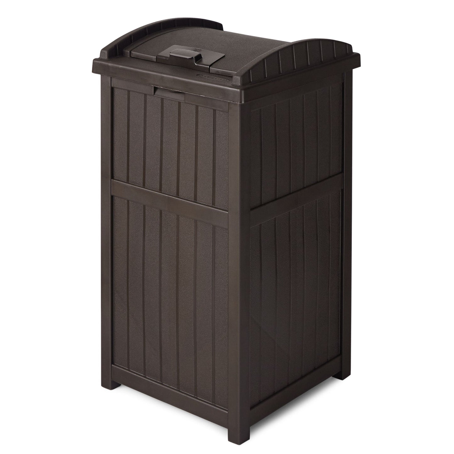 Suncast Trash Hideaway Outdoor 33 Gallon Garbage Waste Can Bin, Java (10 Pack) - 173821