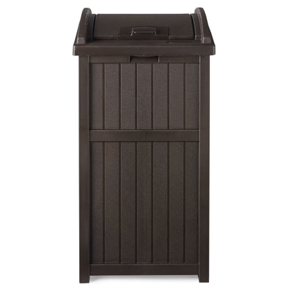 Suncast Trash Hideaway Outdoor 33 Gallon Garbage Waste Can Bin, Java (10 Pack) - 173821