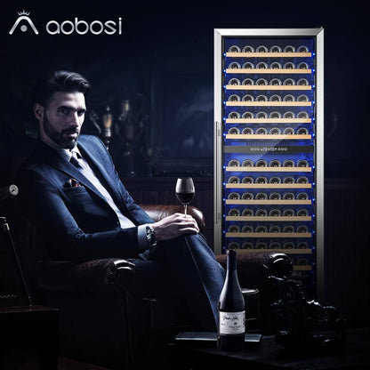 AOBOSI 24 inch Wine Cooler 154 Bottles Capacity Dual Zone - YC-408B