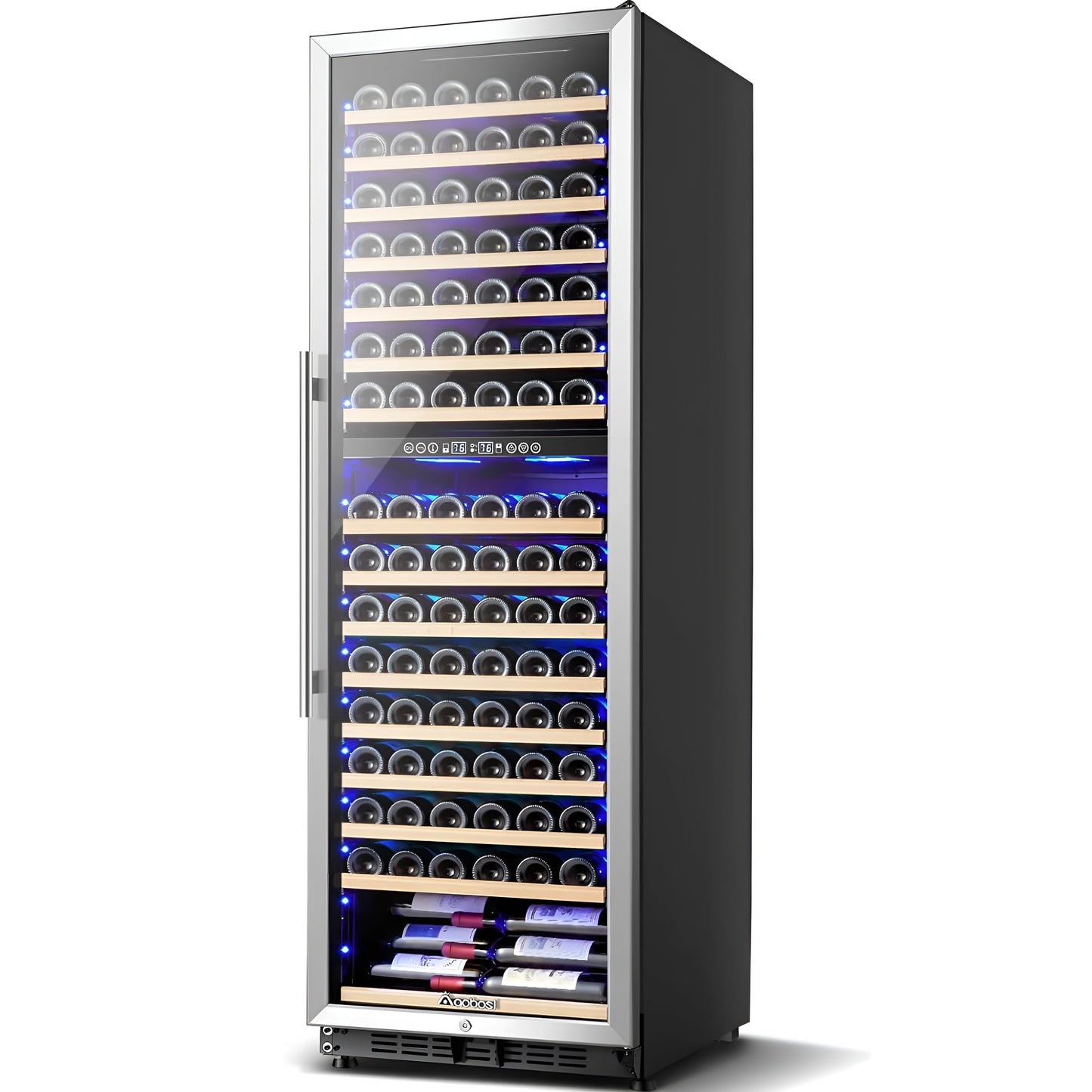 AOBOSI 24 inch ‎Wine Cooler 176 Bottles Capacity Dual Zone - YC-510B