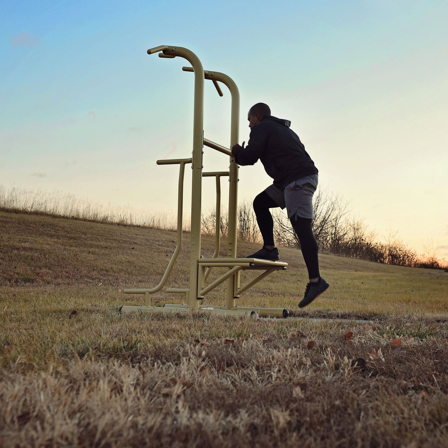 Stamina 65-1485 Weatherproof Steel Outdoor Fitness Power Tower Pro Station, Gold - 182235