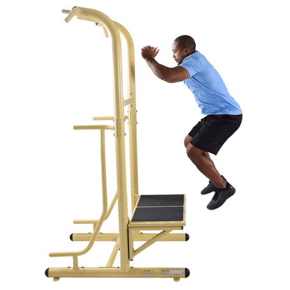 Stamina 65-1485 Weatherproof Steel Outdoor Fitness Power Tower Pro Station, Gold - 182235