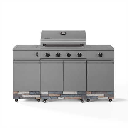 TYTUS Fresno 5-Burner LP/NG Convertible Grill in Gunmetal + Ash Stone - TDT-021-0104