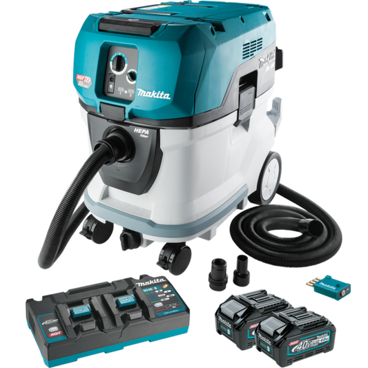 Makita 80V max (40V max X2) XGT Brushless Cordless 10 Gallon HEPA Filter Wet/Dry Dust Extractor/Vacuum Kit, AWS  - GCV07PMU