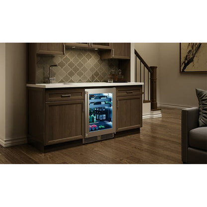 Perlick 24" Beverage Center Fully Integrated Glass Door, Sottile Sh.Depth (18") , 3.1 cu. ft. Capacity - HH24BS-4-4