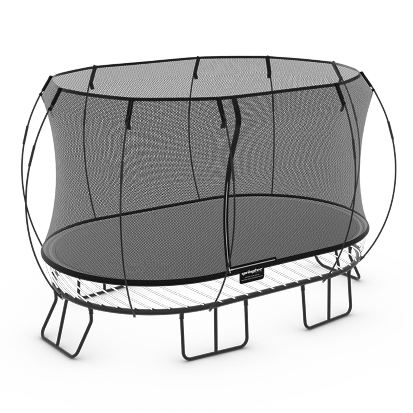 Springfree Trampoline Kids Oval 8 x 13 Ft Trampoline & FlexrHoop Basketball Game - 299726