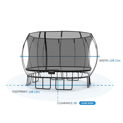 Springfree Trampoline Kids Outdoor Large Square 11 Ft Trampoline with Enclosure - 212964