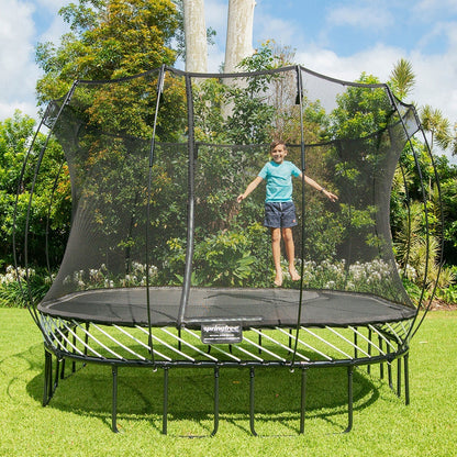 Springfree Outdoor Square 13 Foot Trampoline, Enclosure, Hoop Game, and Ladder - 215885