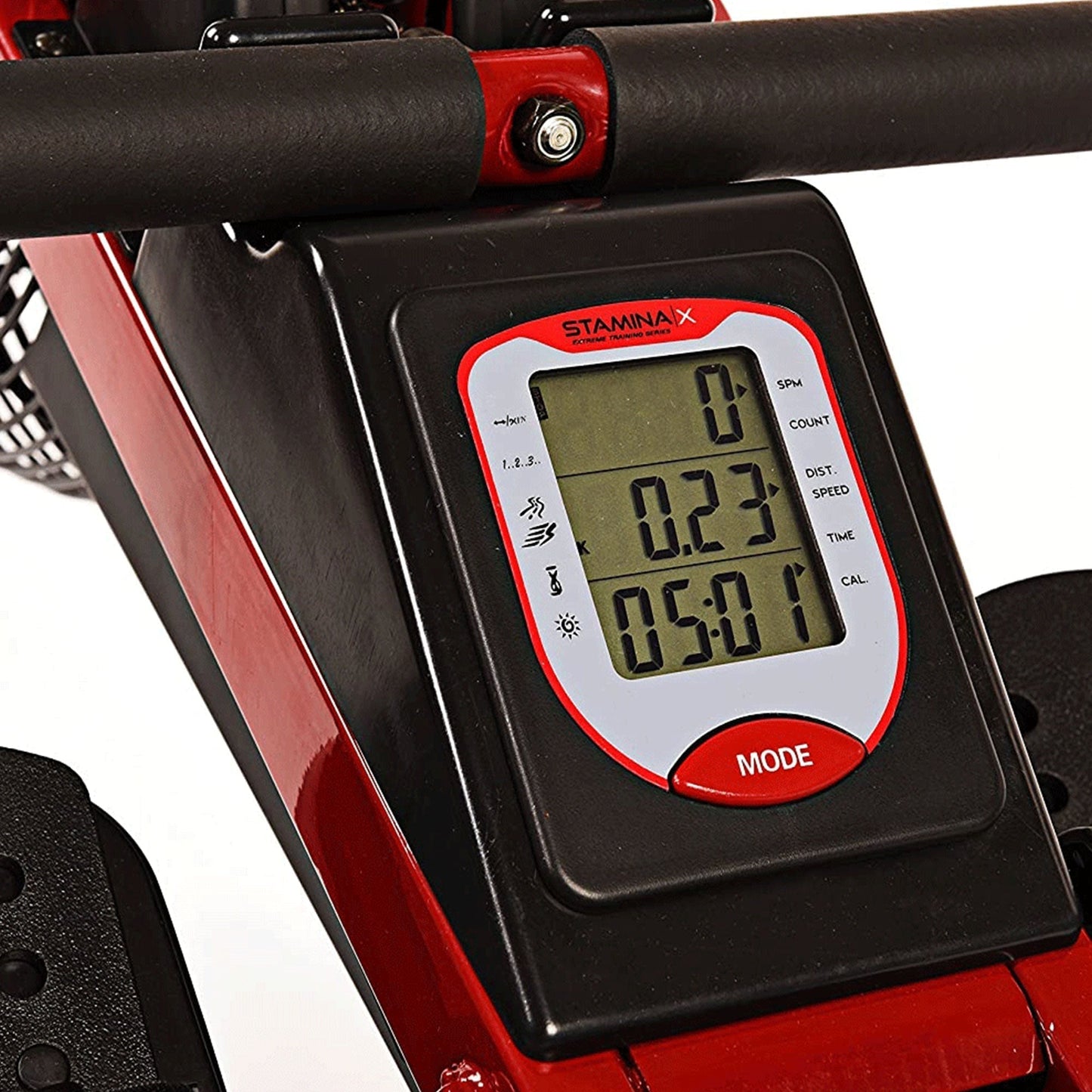 Stamina Cardio Exercise Foldable X Air Rower Rowing Machine w/ LCD Display, Red - 228547