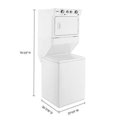 WHIRLPOOL  3.5 cu.ft Electric Stacked Laundry Center 9 Wash cycles and AutoDry - WET4027HW-KT