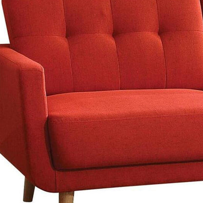 Modway Furniture 74" Red Linen Sofa - Elegant Design with Warm Wood Brown Legs for Chic Living Room Comfort & Style - 285661-HOMEROOTS