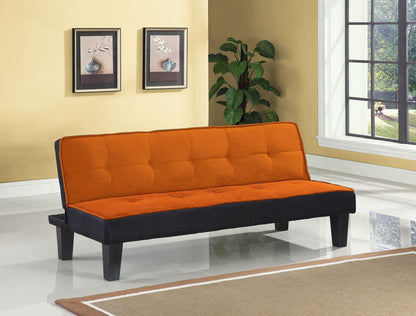 Modway Furniture 66" Orange Fabric Sofa - Chic Armless Design with Modern Black Legs for a Stylish Living Room Upgrade - 285668-HOMEROOTS