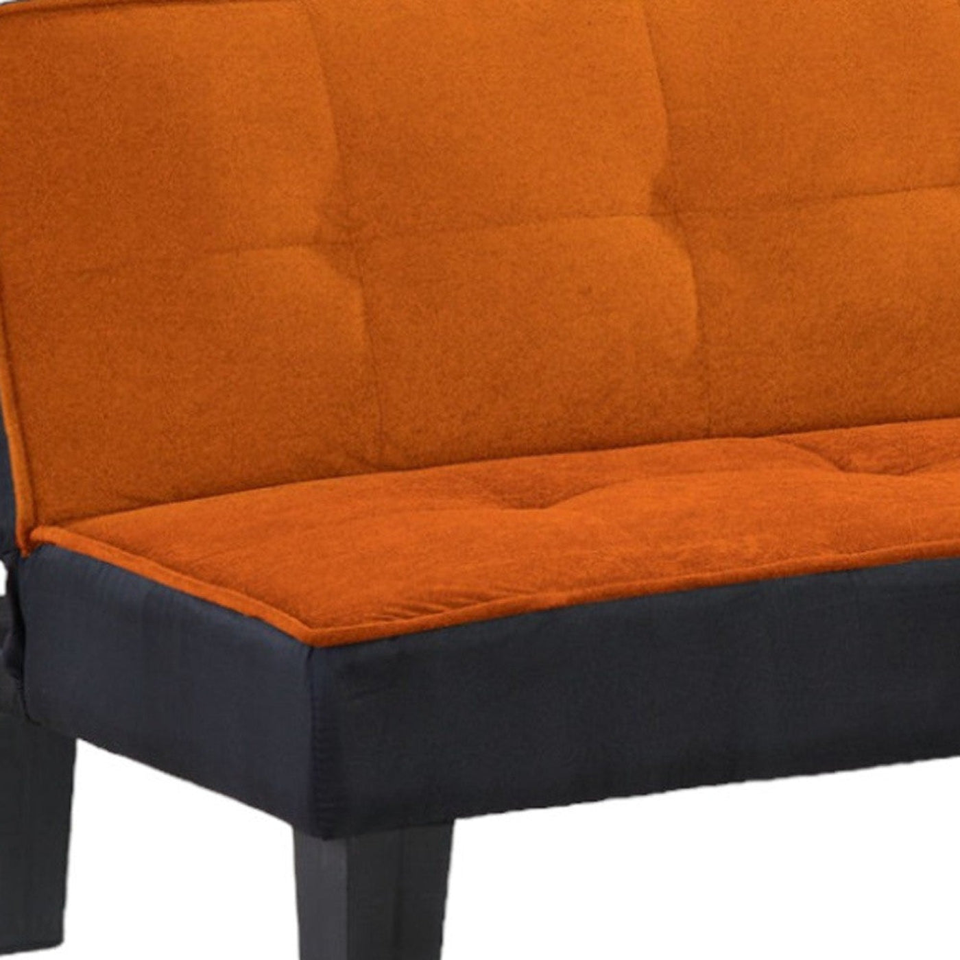 Modway Furniture 66" Orange Fabric Sofa - Chic Armless Design with Modern Black Legs for a Stylish Living Room Upgrade - 285668-HOMEROOTS