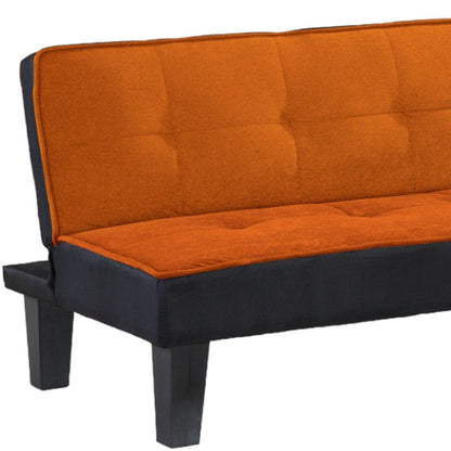 Modway Furniture 66" Orange Fabric Sofa - Chic Armless Design with Modern Black Legs for a Stylish Living Room Upgrade - 285668-HOMEROOTS
