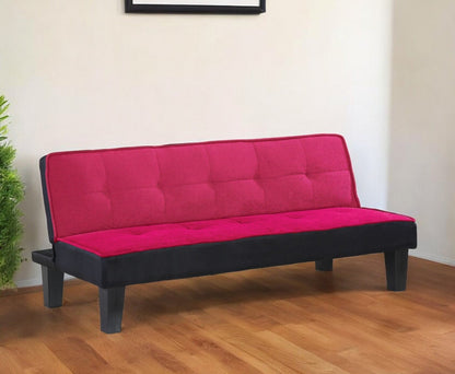 Modway Furniture 66" Pink Fabric Sofa with Modern Black Legs – Stylish, Durable, Chic for Contemporary Living Spaces - 285670-HOMEROOTS