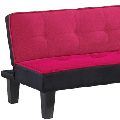 Modway Furniture 66" Pink Fabric Sofa with Modern Black Legs – Stylish, Durable, Chic for Contemporary Living Spaces - 285670-HOMEROOTS