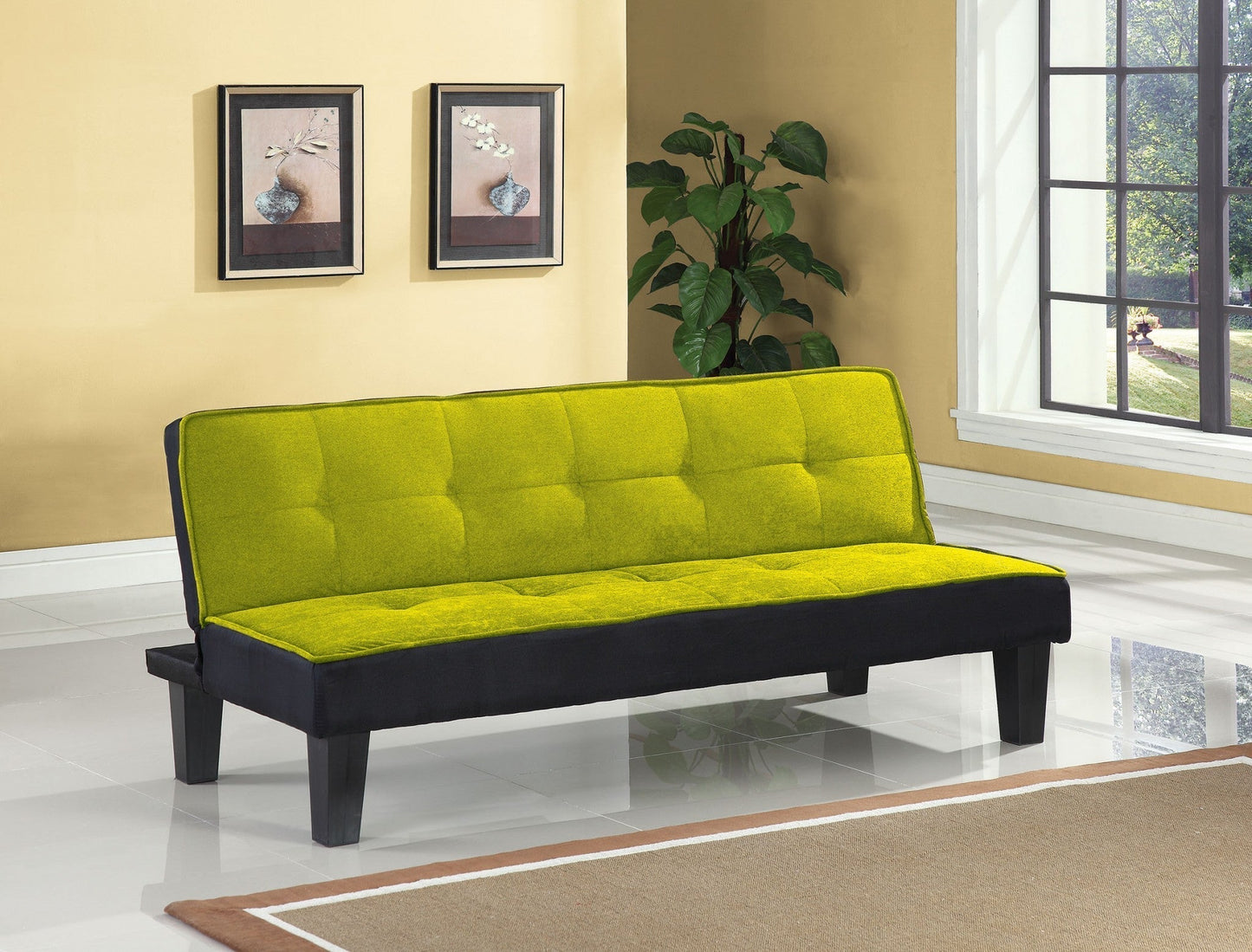 Modway Furniture 66" Elegant Green Fabric Sofa with Sleek Black Legs – Perfect for Modern Living Room Décor! - 285671-HOMEROOTS