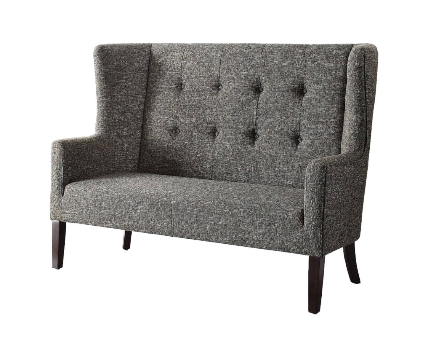 Modway Furniture 56" Gray Fabric Settee with Elegant Chocolate Legs – Stylish Comfort for Your Home Interior Redesign - 285683-HOMEROOTS