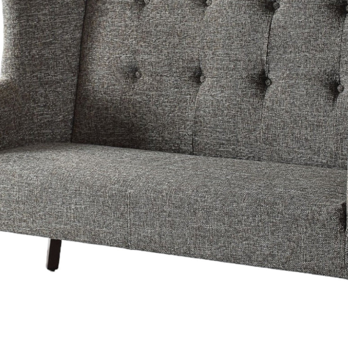 Modway Furniture 56" Gray Fabric Settee with Elegant Chocolate Legs – Stylish Comfort for Your Home Interior Redesign - 285683-HOMEROOTS