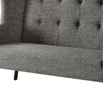 Modway Furniture 56" Gray Fabric Settee with Elegant Chocolate Legs – Stylish Comfort for Your Home Interior Redesign - 285683-HOMEROOTS