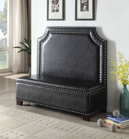 Modway Furniture 54" Espresso Faux Leather Settee with Chocolate Legs - Elegant Armless Design for Timeless Style - 285684-HOMEROOTS