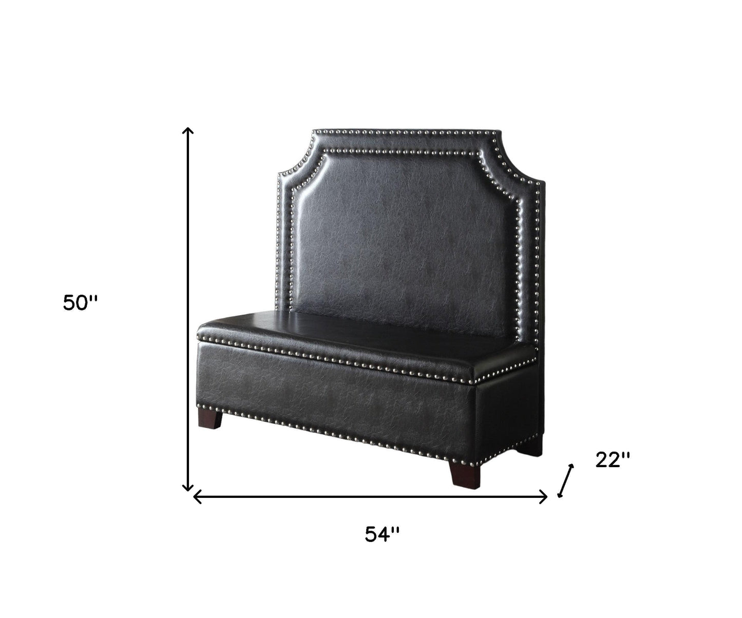 Modway Furniture 54" Espresso Faux Leather Settee with Chocolate Legs - Elegant Armless Design for Timeless Style - 285684-HOMEROOTS