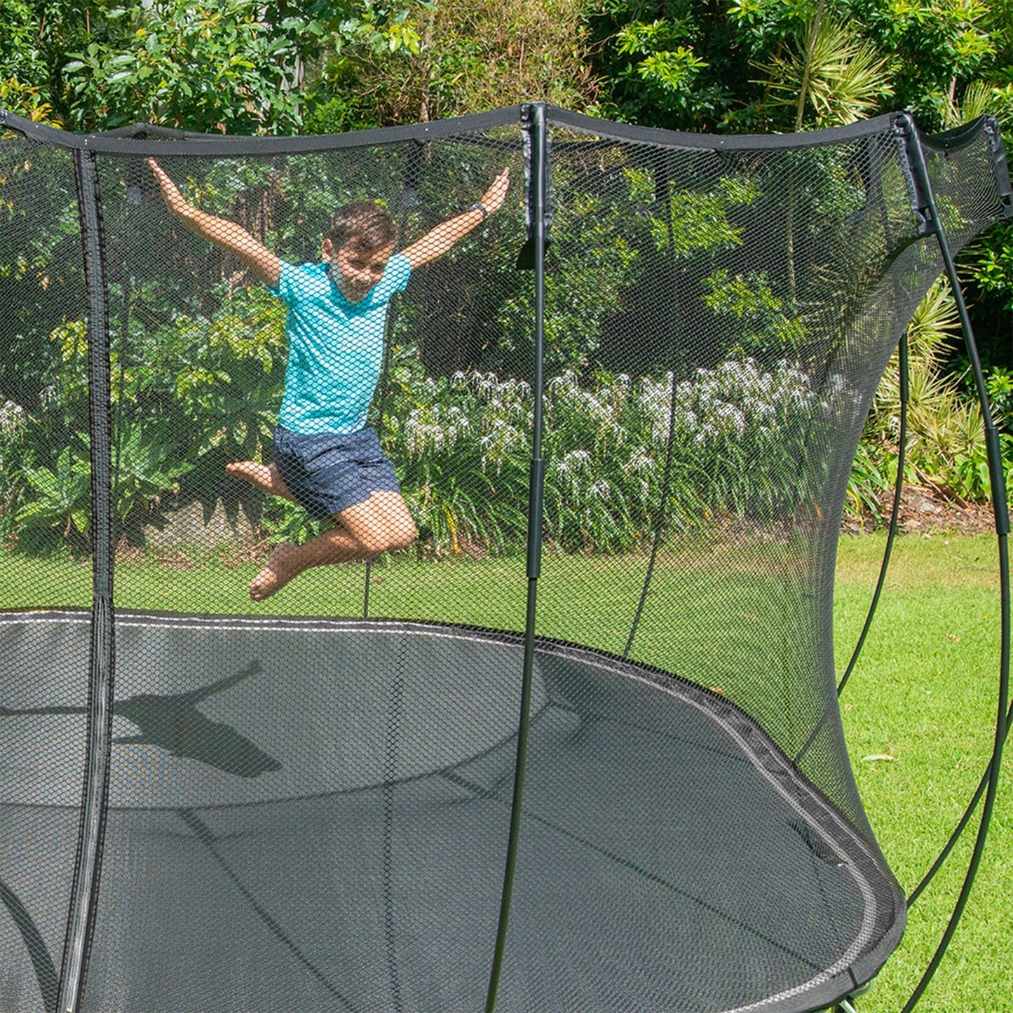 Springfree Trampoline Kids Square 13 Foot Trampoline & FlexrHoop Basketball Game - 299870