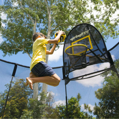 Springfree Trampoline Kids Square 13 Foot Trampoline & FlexrHoop Basketball Game - 299870
