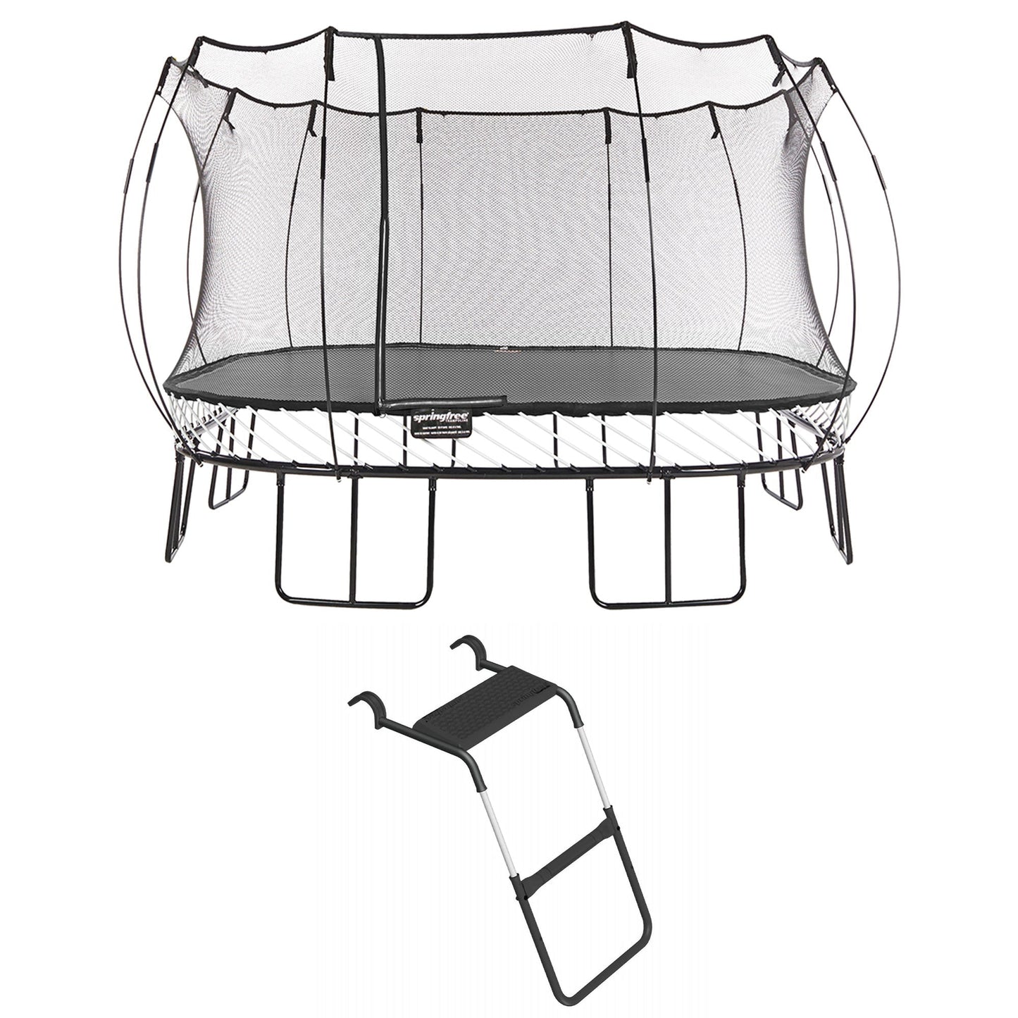 Springfree Trampoline Kids Square 13 Ft Trampoline & FlexrStep V2 Safety Ladder - 299875