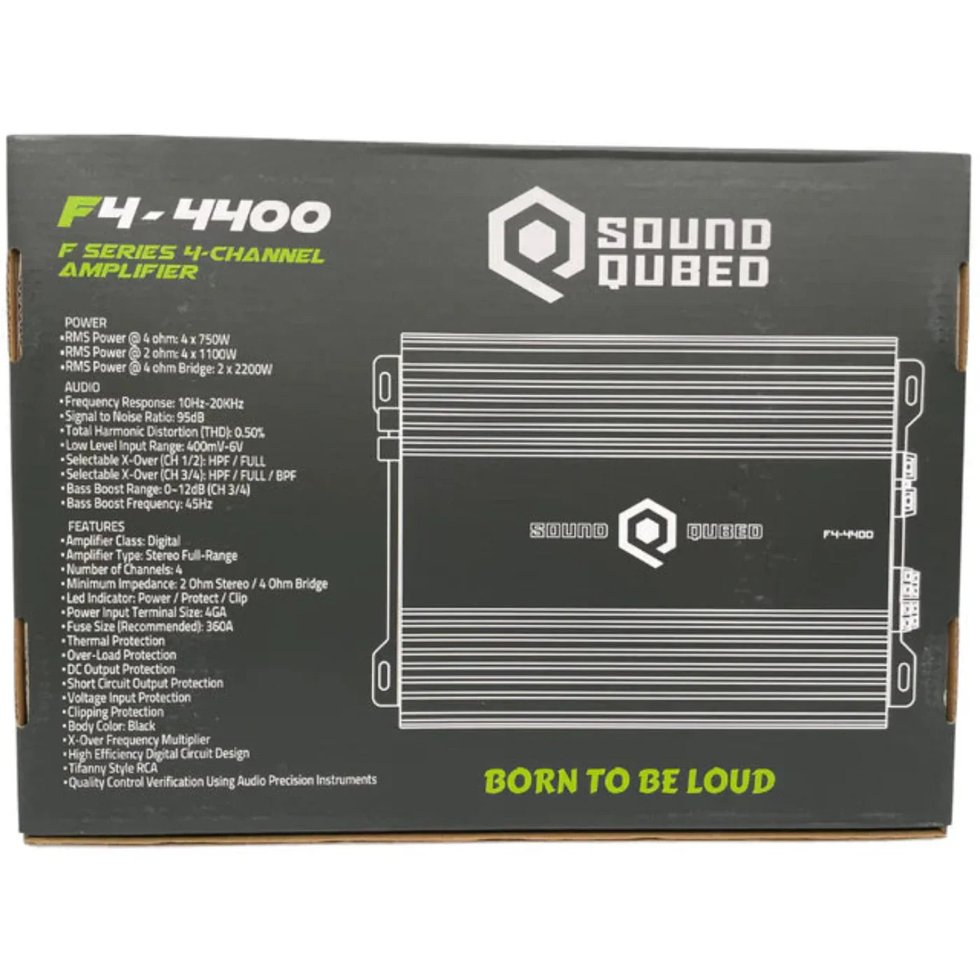 SoundQubed 4400 Watt F4-4400 Full Bridge 4 Channel Amplifier - SQ-F4-4400