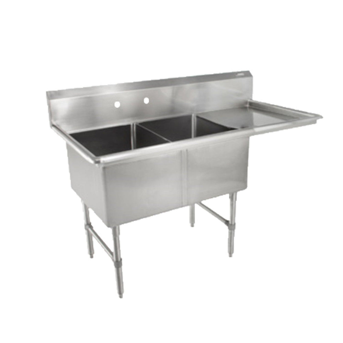John Boos 2B184-1D18R Two Compartment "B" Series Sink with 18" Right Drainboard