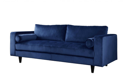 Modway Furniture 88" Navy Blue Velvet Sofa with Sleek Black Legs - Elegant Comfort for Modern Living Rooms! - 318808-HOMEROOTS