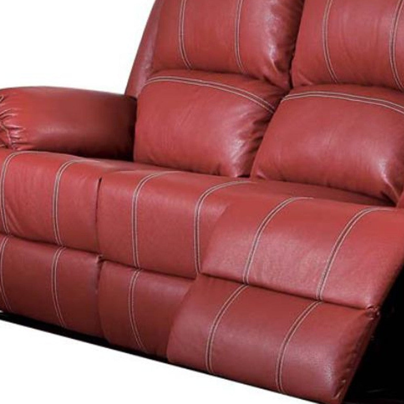 Modway Furniture 81" Striking Red Faux Leather Reclining Sofa with Sturdy Black Legs - Stylish Comfort for Any Room - 347256-HOMEROOTS