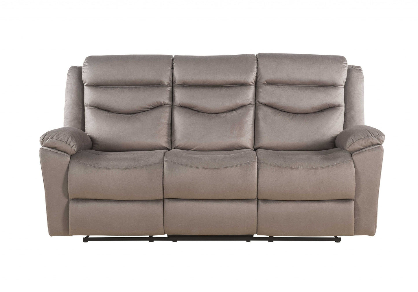 Modway Furniture 78" Luxurious Brown Velvet Reclining Sofa with Black Legs - Comfort and Style for Your Living Room - 347270-HOMEROOTS