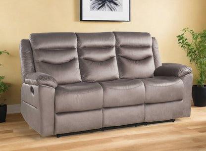 Modway Furniture 78" Luxurious Brown Velvet Reclining Sofa with Black Legs - Comfort and Style for Your Living Room - 347270-HOMEROOTS