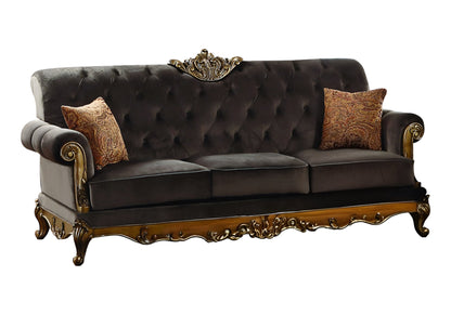 Modway Furniture 41" Charcoal Fabric Sofa with Champagne Legs - Elegant Modern Design for Stylish Living Spaces - 347273-HOMEROOTS