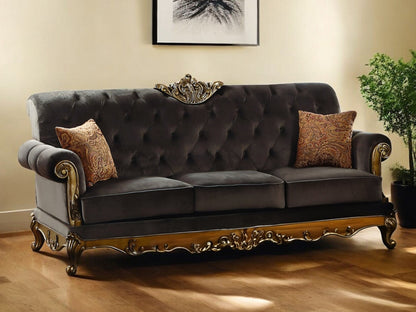Modway Furniture 41" Charcoal Fabric Sofa with Champagne Legs - Elegant Modern Design for Stylish Living Spaces - 347273-HOMEROOTS