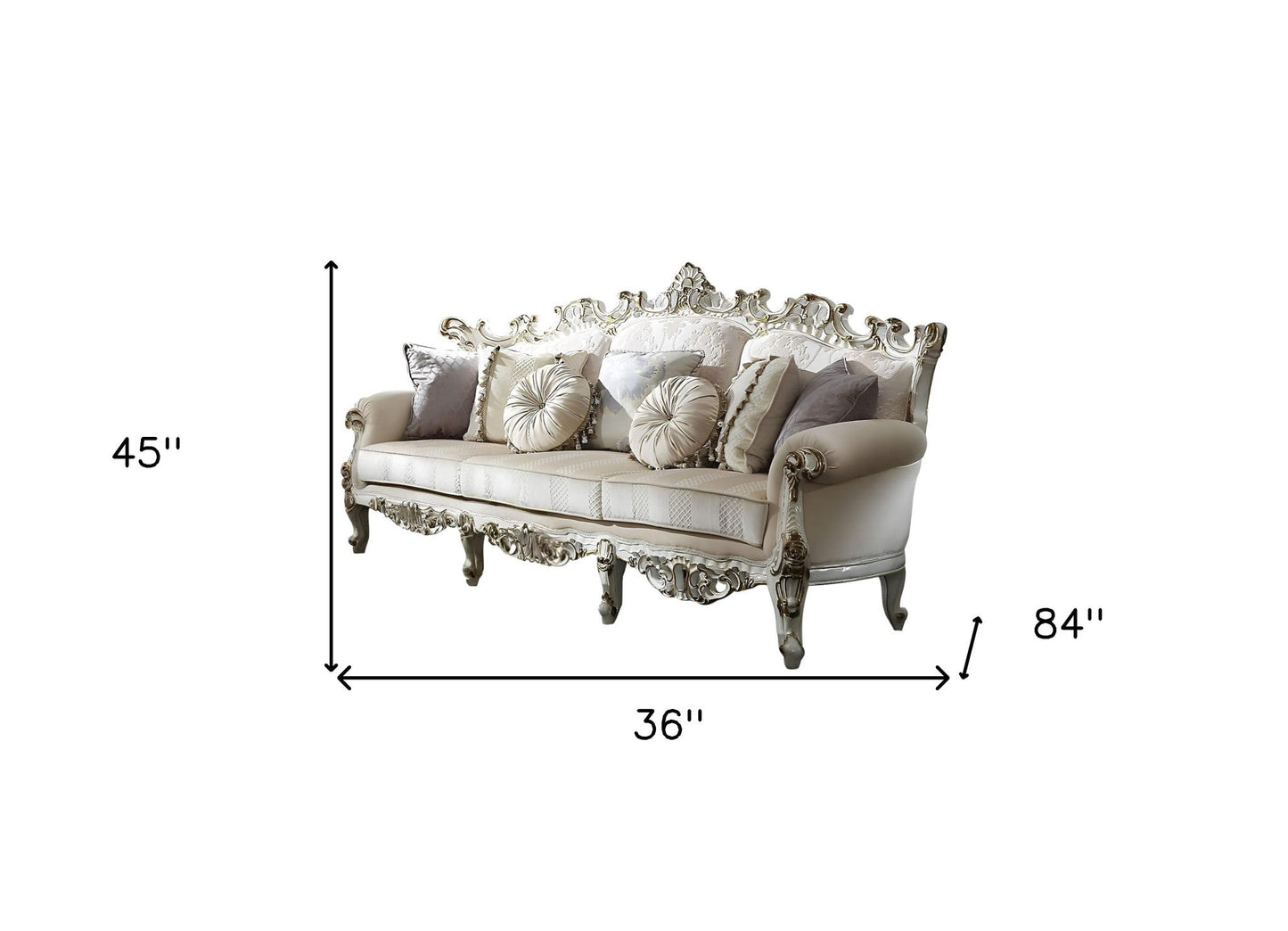 Modway Furniture 36" Elegant Pearl Polyester Blend Floral Sofa with Cozy Toss Pillows - Stylish & Durable Seating - 348234-HOMEROOTS