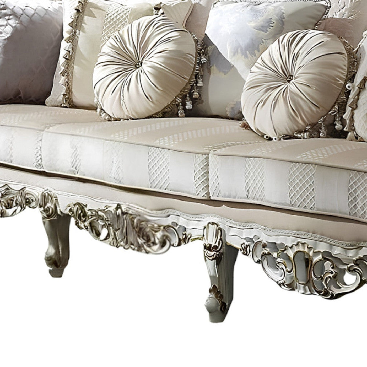 Modway Furniture 36" Elegant Pearl Polyester Blend Floral Sofa with Cozy Toss Pillows - Stylish & Durable Seating - 348234-HOMEROOTS