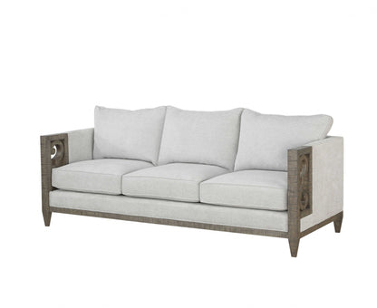 Modway Furniture 38" Chic White Fabric Sofa with Stylish Black and Gray Legs for Modern Living Room Elegance - 348643-HOMEROOTS