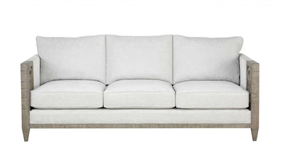 Modway Furniture 38" Chic White Fabric Sofa with Stylish Black and Gray Legs for Modern Living Room Elegance - 348643-HOMEROOTS