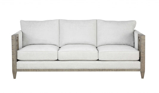Modway Furniture 38" Chic White Fabric Sofa with Stylish Black and Gray Legs for Modern Living Room Elegance - 348643-HOMEROOTS